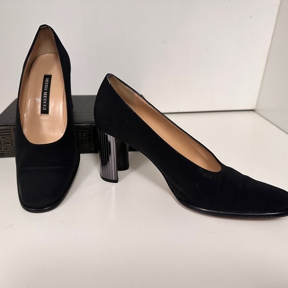 Vintage Sesto Meucci Black Pumps with Mirrored Heels – Rare & Striking - Picture 6 of 6